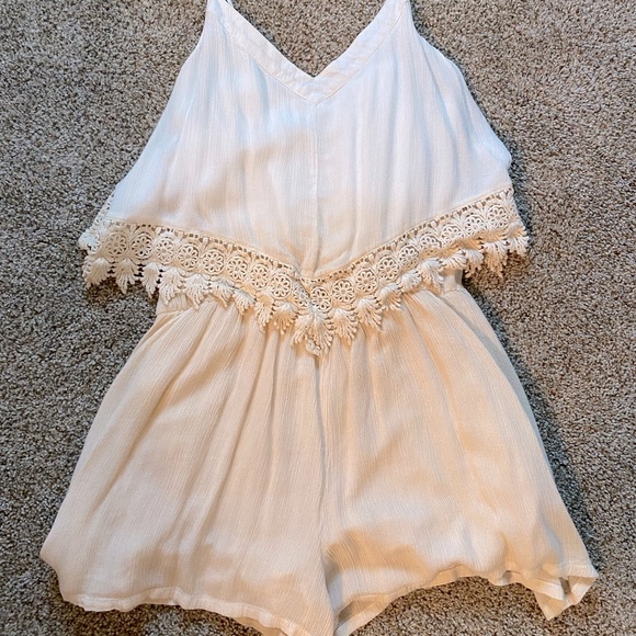 Pants - Ombre Lace Pink & Cream Romper - Medium 🪷